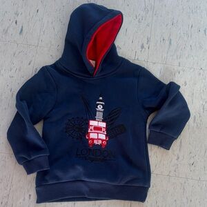 Kids Navy Hoodie with London Design